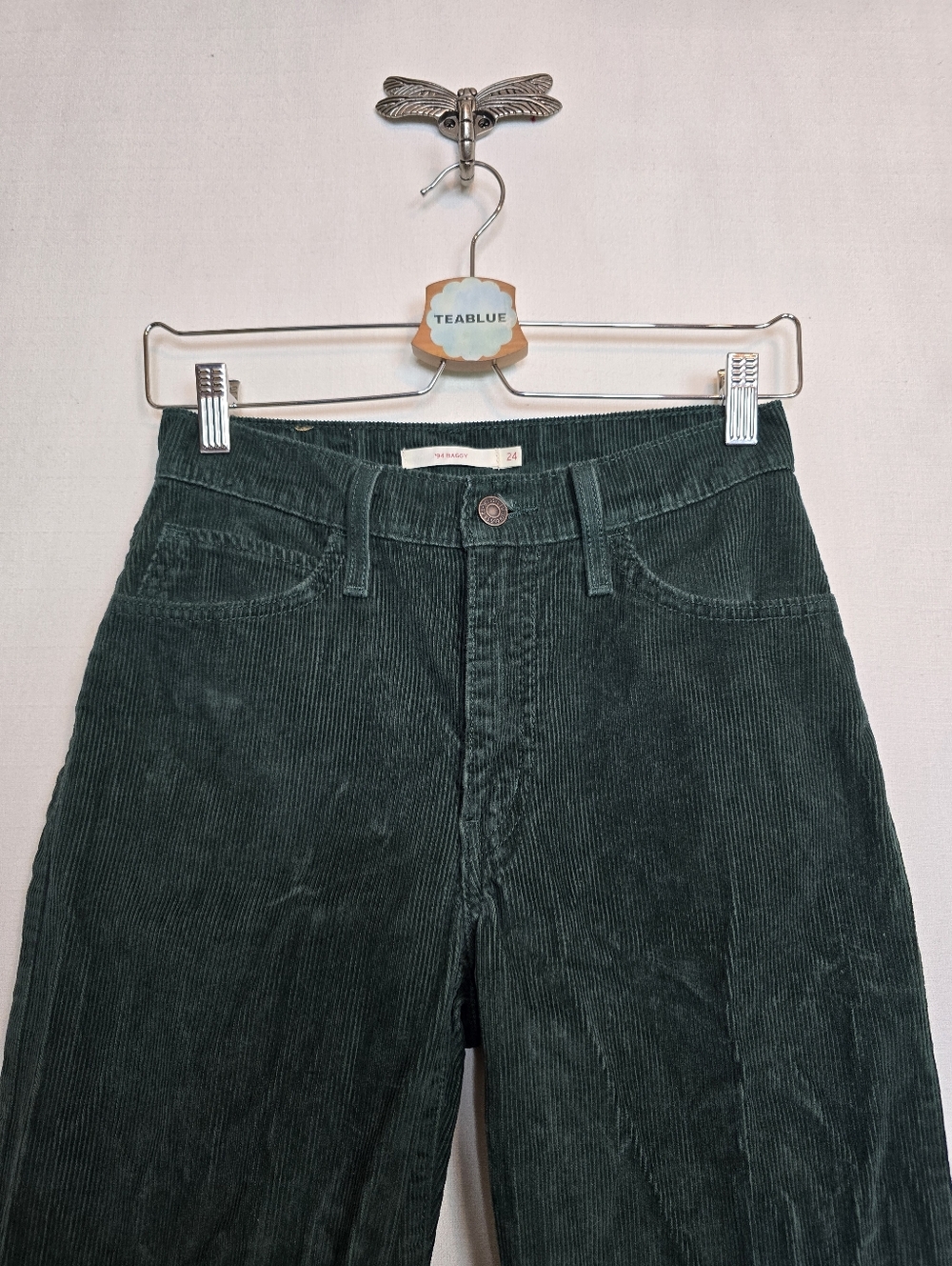 Levi's '94 24 Baggy Dad Jean A3510-0026 Dark Green Corduroy 24 - Picture 7 of 12